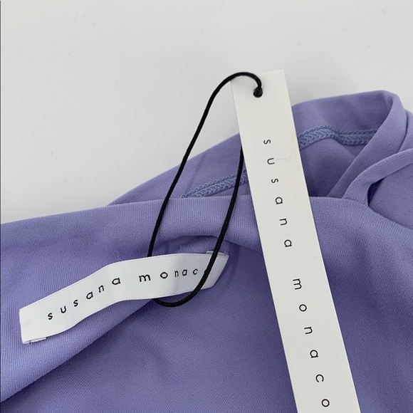 Susana Monaco cropped gathered tank top shirt lavender jersey knit purple new XL - Picture 3 of 4